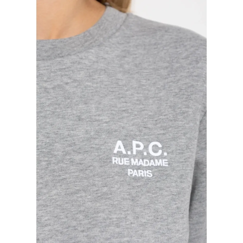 Sweatshirts<A.P.C. Sweatshirt med broderet logo Grå