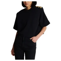 T-Shirts^Balmain Sweatshirt med knapper Sort