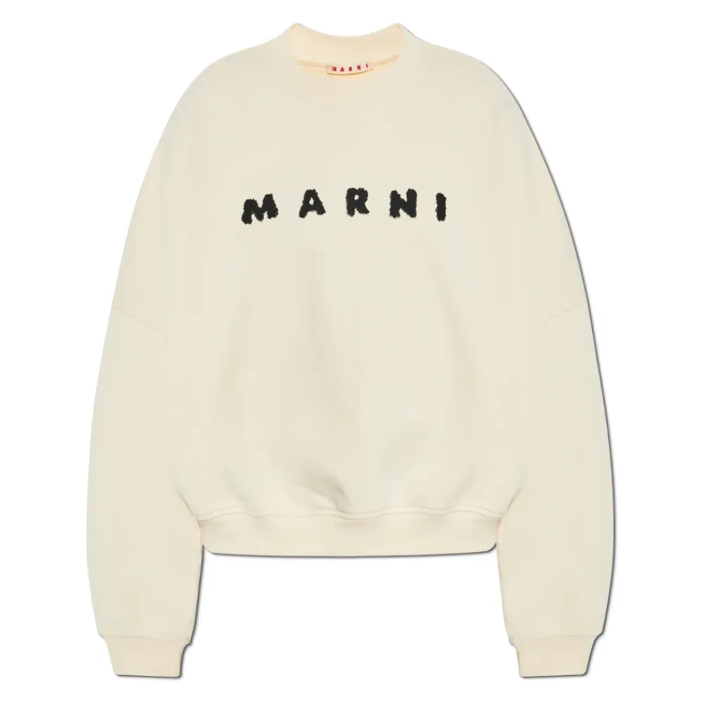 Sweatshirts^Marni Sweatshirt med logo Beige