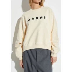 Sweatshirts^Marni Sweatshirt med logo Beige