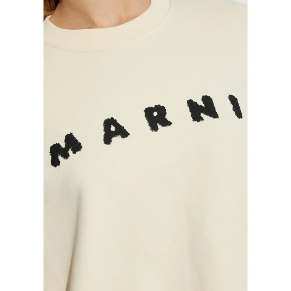 Sweatshirts^Marni Sweatshirt med logo Beige