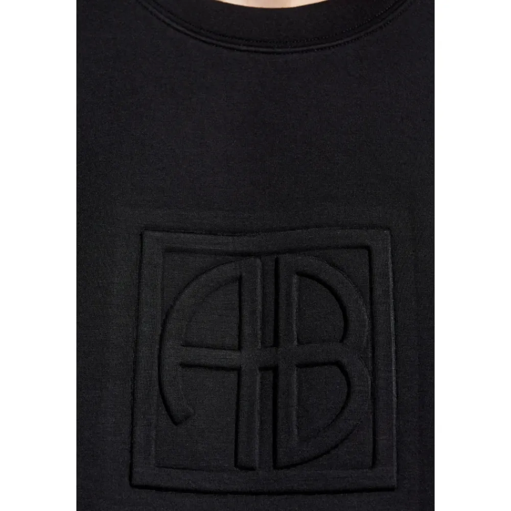Sweatshirts|Striktrøjer & Sweatere^Anine Bing Sweatshirt med logo Sort