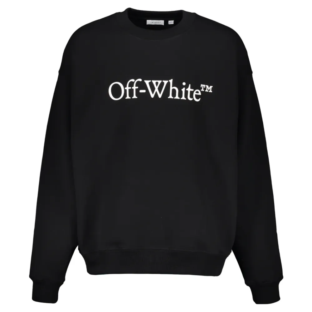 Sweatshirts<Off White Sweatshirt med logoprint og lange ærmer Sort