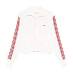 Træningsjakker<Autry Sweatshirt med lynlås og stribede detaljer Hvid