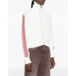 Træningsjakker<Autry Sweatshirt med lynlås og stribede detaljer Hvid