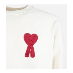 Trøjer|Sweatshirts<Ami Paris Sweatshirt med maxi hjerte logo Beige
