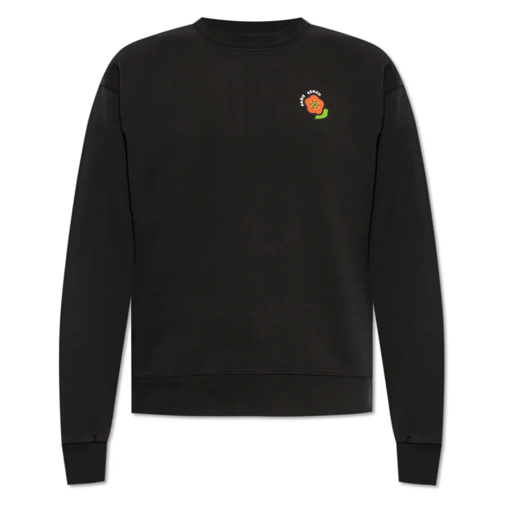 Sweatshirts<Kenzo Sweatshirt med trykt logo Sort