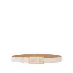 Bælter^Elisabetta Franchi Syntetisk læderbælte Beige