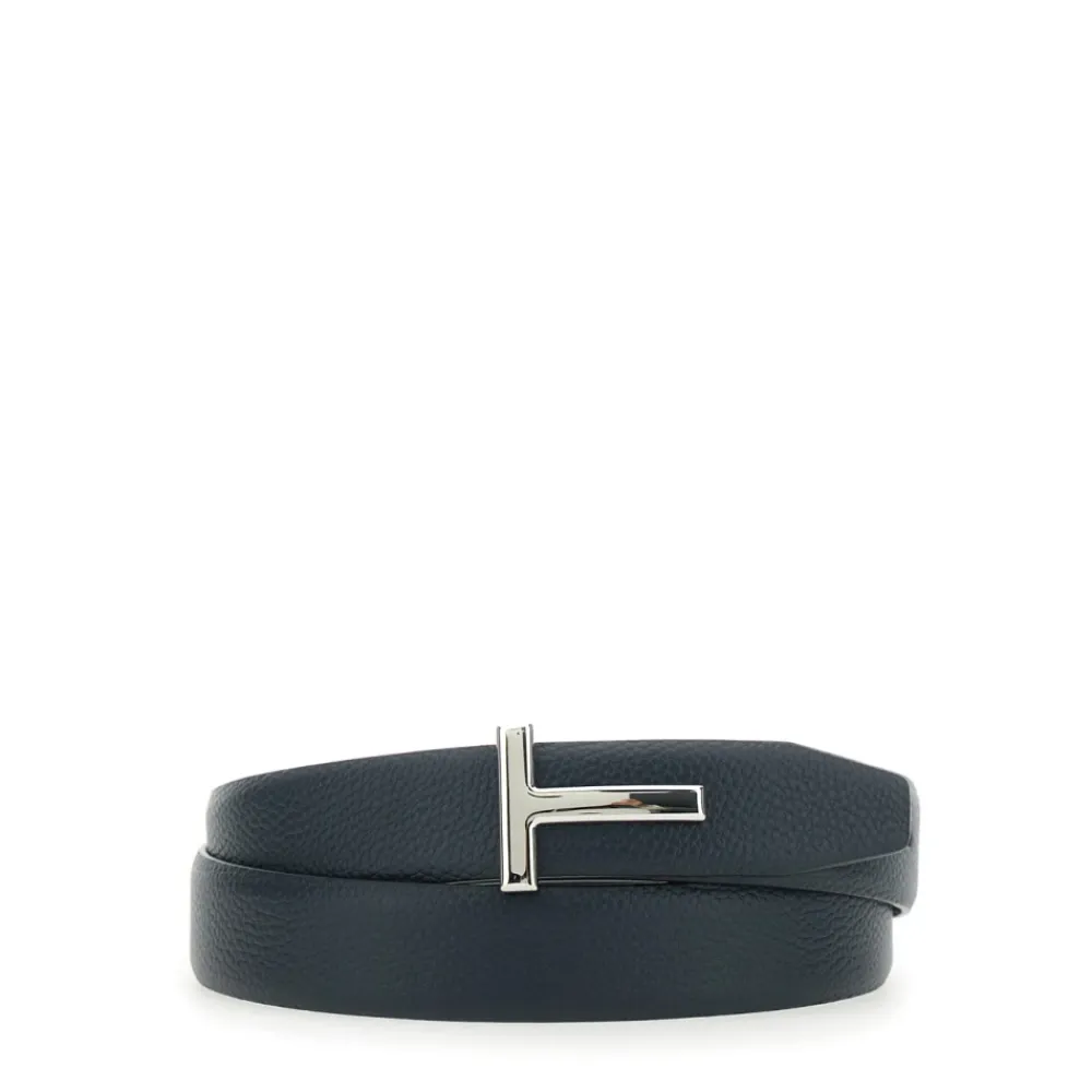 Bælter<Tom Ford T Rev Belt 3cm Blå