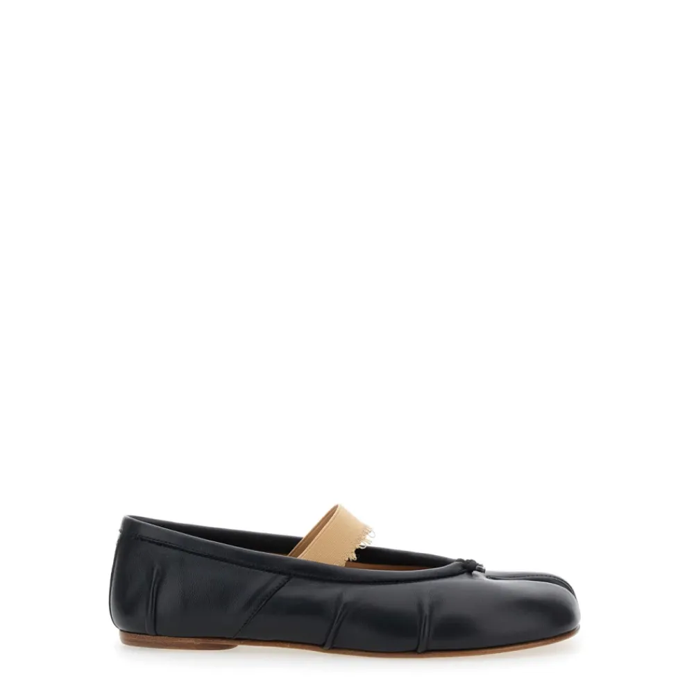 Ballerina Sko^Maison Margiela Tabi Elastic Band Ballerina Sort