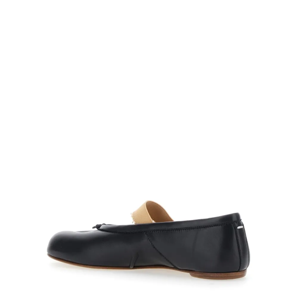 Ballerina Sko^Maison Margiela Tabi Elastic Band Ballerina Sort