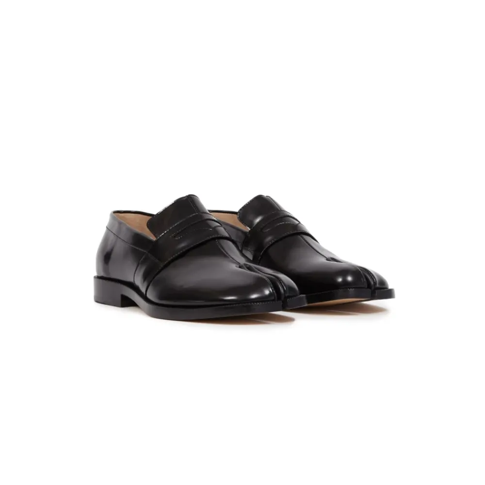 Loafers<Maison Margiela Tabi Mokkasin Lædersko Sort