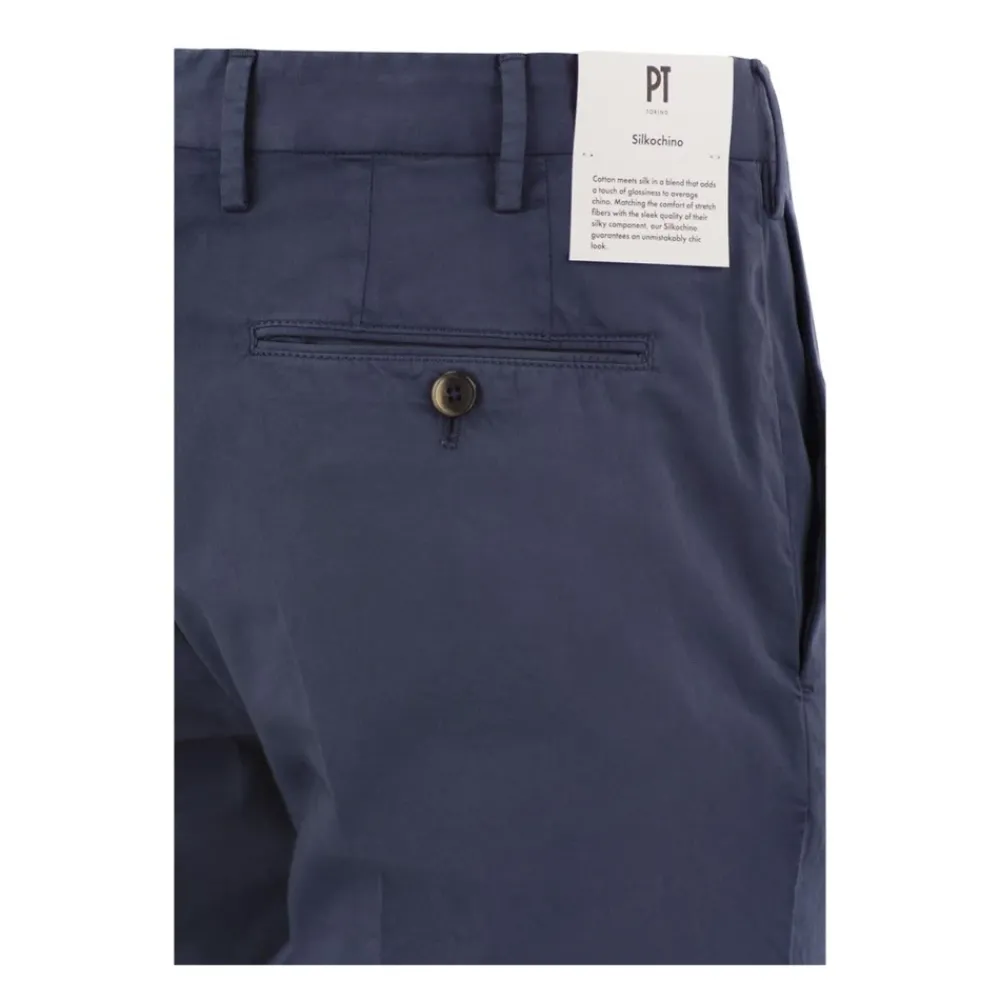 Bukser<PT01 Tailored Fit Cotton Chinos Blå