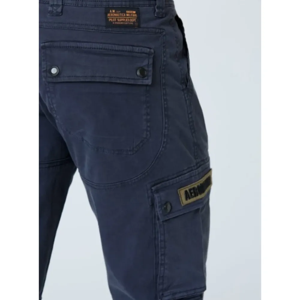 Bukser^Aeronautica Militare Tasconato Straight Trousers Blå