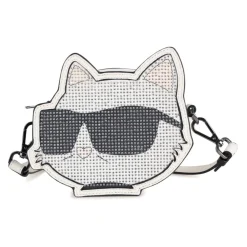 Tasker^Karl Lagerfeld Taske i belagt tekstureret stof med rhinsten Hvid