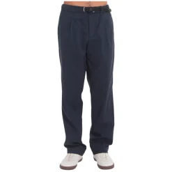 Bukser^White Sand Tech Cotton Straight Pants Blå