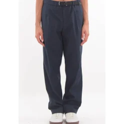 Bukser^White Sand Tech Cotton Straight Pants Blå