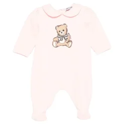 Bodystocking & Sæt^Moschino Teddy Bear Bomulds Plys Legedragt og Hagesmæk Sæt Pink
