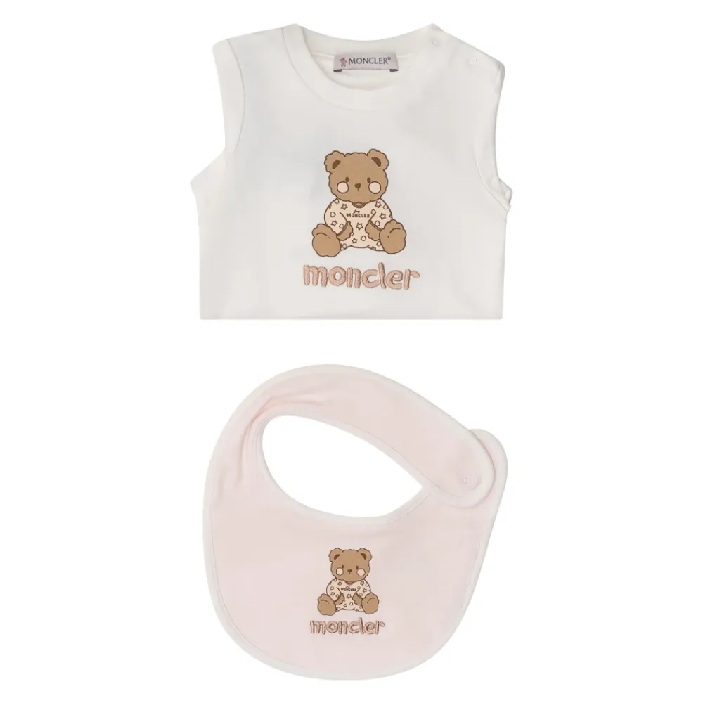 Bodystocking & Sæt^Moncler Teddy Bear Logo Cotton Set Hvid