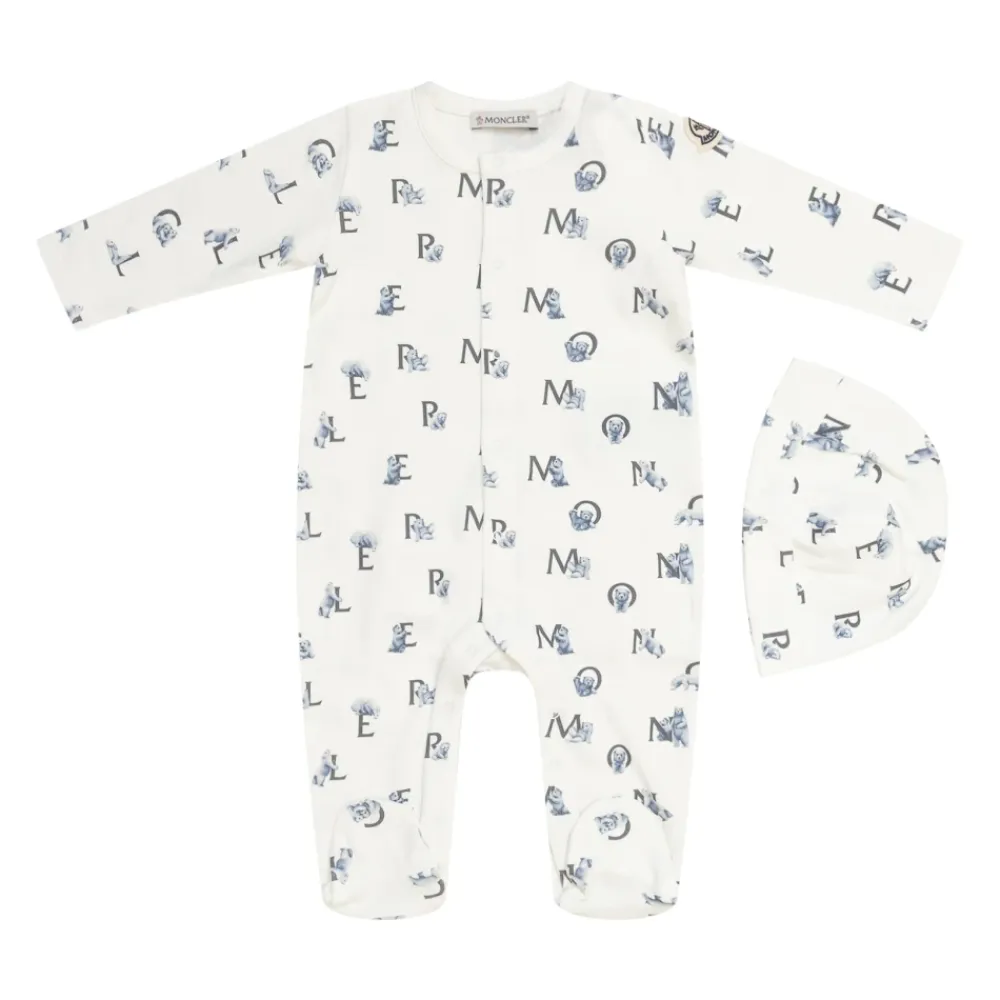 Bodystocking & Sæt^Moncler Teddy Bear Logo Print Cotton Set Multifarvet