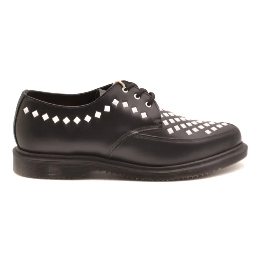 Snøresko^Dr. Martens Tekstprint Brown Derby Sko Sort