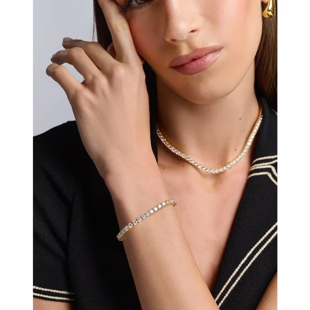 Smykker<Nialaya Tennis Bracelet in Gold Gul