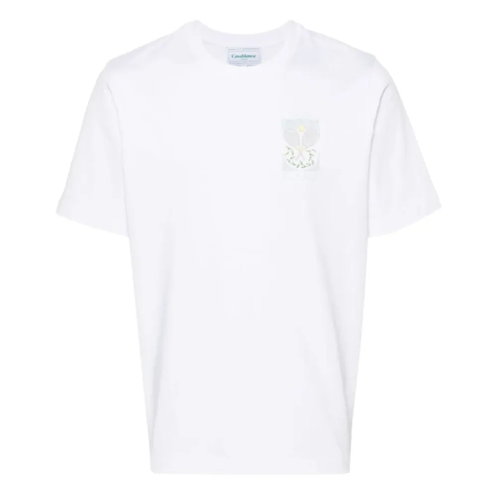 T-Shirts<Casablanca Tennis Pastelle T-Shirt Hvid