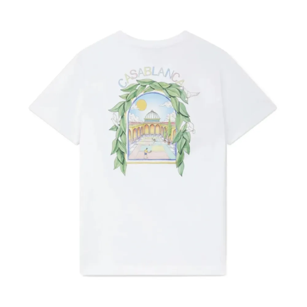 T-Shirts<Casablanca Tennisbue T-shirt Hvid