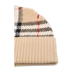 Huer & Kasketter<Burberry Ternede Beanie Håndklæde Stil Beige