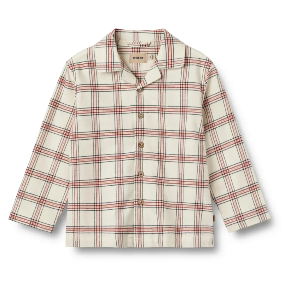 Nattøj^Wheat Ternet Pyjamas Madison Blød Bomuld Junior Beige