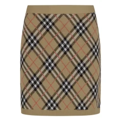 Nederdele<Burberry Ternet Uld Mini Nederdel Brun