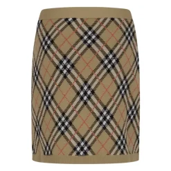 Nederdele<Burberry Ternet Uld Mini Nederdel Brun