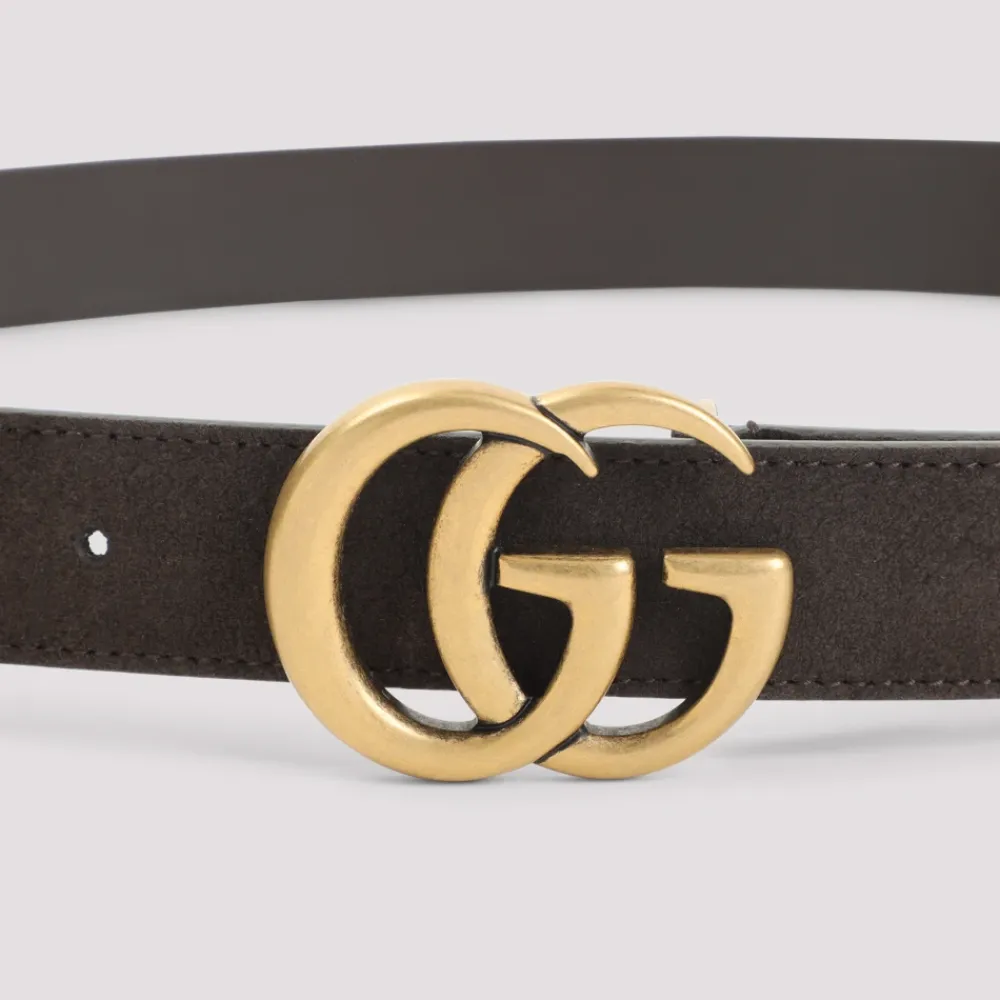 Bælter^Gucci Testa di Moro Ruskind Kalvelæder Bælte Brun