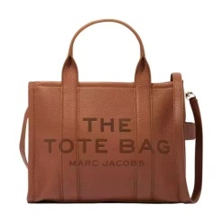 Indkøbstasker<Marc Jacobs The Leather Medium Tote Bag Brun