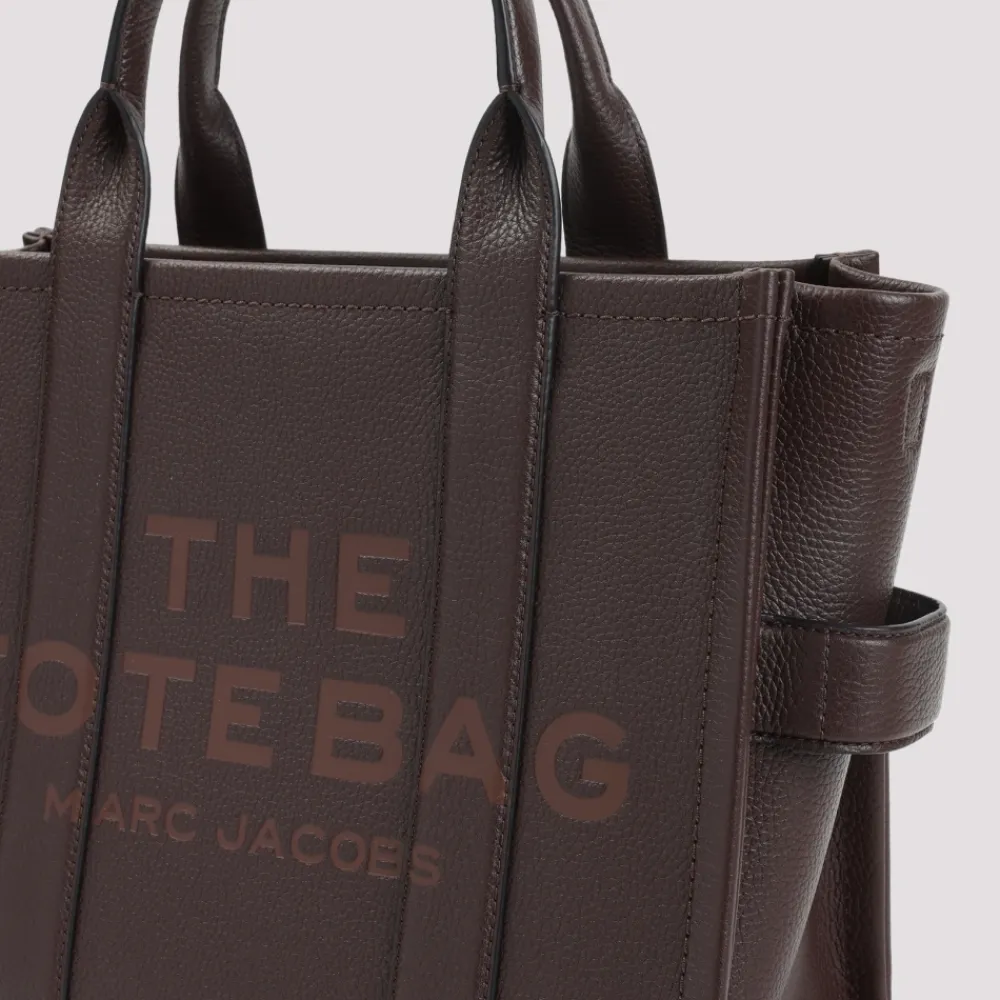 Indkøbstasker<Marc Jacobs The Leather Medium Tote Bag Brun