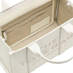 Indkøbstasker<Marc Jacobs The Leather Medium Tote Taske Beige