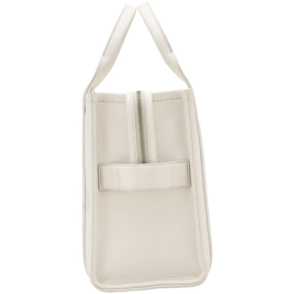 Indkøbstasker<Marc Jacobs The Leather Medium Tote Taske Beige