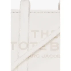 Indkøbstasker<Marc Jacobs The Leather Medium Tote Taske Beige