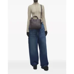 Indkøbstasker<Marc Jacobs The Leather Small Tote Bag Brun
