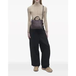 Indkøbstasker<Marc Jacobs The Leather Small Tote Bag Brun