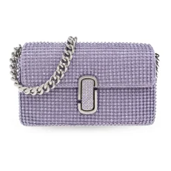 Bæltetasker<Marc Jacobs The Rhinestone J Marc Mini Skuldertaske Lilla