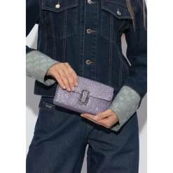Bæltetasker<Marc Jacobs The Rhinestone J Marc Mini Skuldertaske Lilla