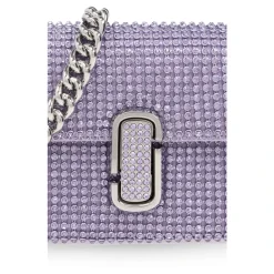 Bæltetasker<Marc Jacobs The Rhinestone J Marc Mini Skuldertaske Lilla