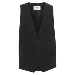 Jakkesæt^Saint Laurent Three-Button Suit Vest Sort