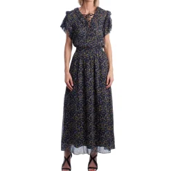 Kjoler^Zadig & Voltaire Tie-Neck Ruffle Maxi Dress Multifarvet
