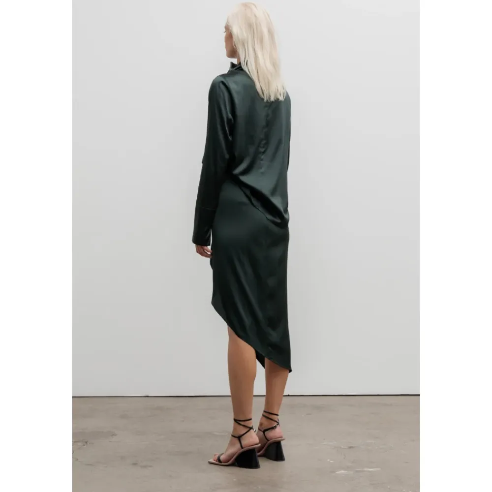 Nederdele<Ahlvar Gallery Tilda silkekjole dyb skov Grøn