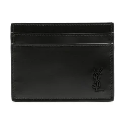 Punge & Kortholder<Saint Laurent Tiny Cassandre Card Holder Sort