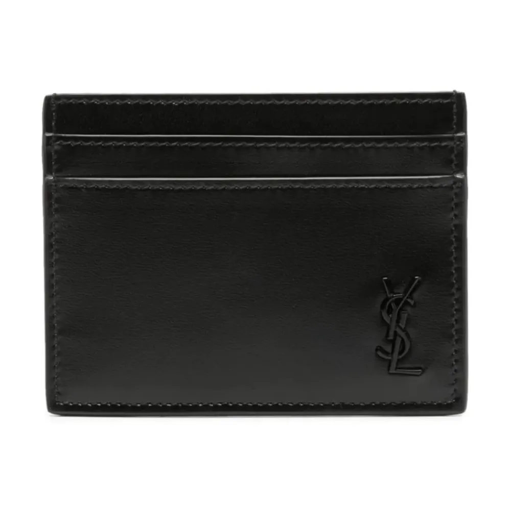 Punge & Kortholder<Saint Laurent Tiny Cassandre Card Holder Sort