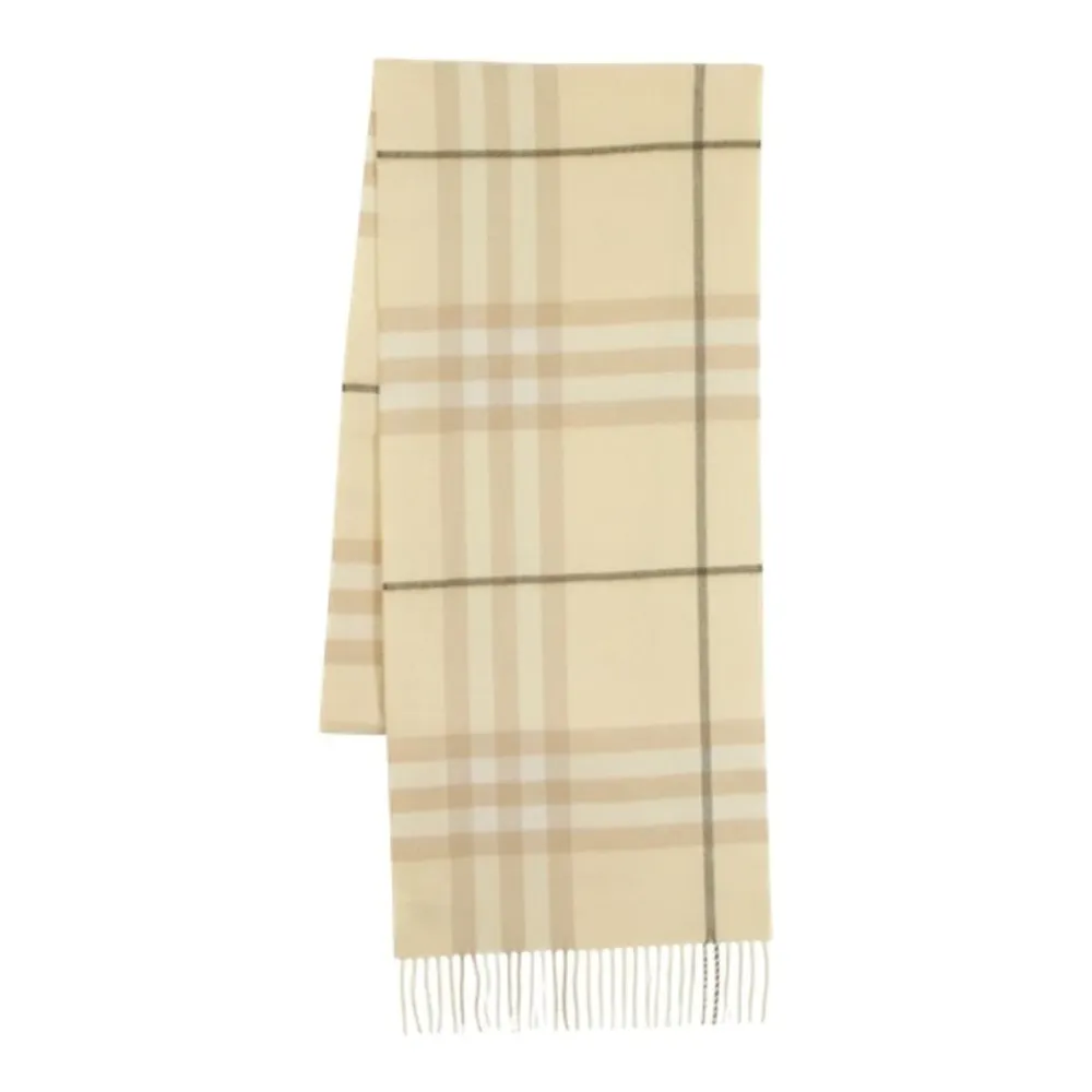 Halstørklæder Og Tørklæder|Tørklæder^Burberry Tjek Cashmere Tørklæde - Uld Gul