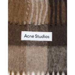 Tørklæder^Acne Studios Tjek Frynse Tørklæde Mørkebrun/Hvid/Brun Multifarvet
